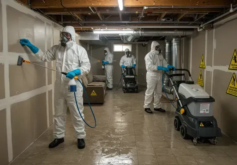 Basement Moisture Removal and Structural Drying process in Pickaway County, OH